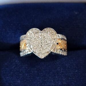 "All My Love" Bradford Exchange Heart Shaped Diamond 925 Sterling Silver Ring 6